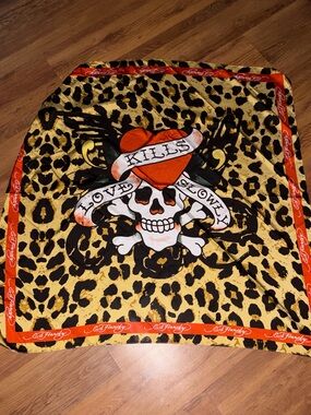 Ed Hardy Leopard Skull Scarf